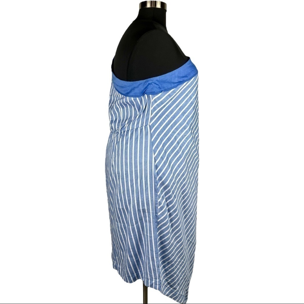 GLAMOUR X LANE BRYANT STRIPED ONE SHOULDER BOW ASYMMETRIC DRESS - Picture 4 of 14